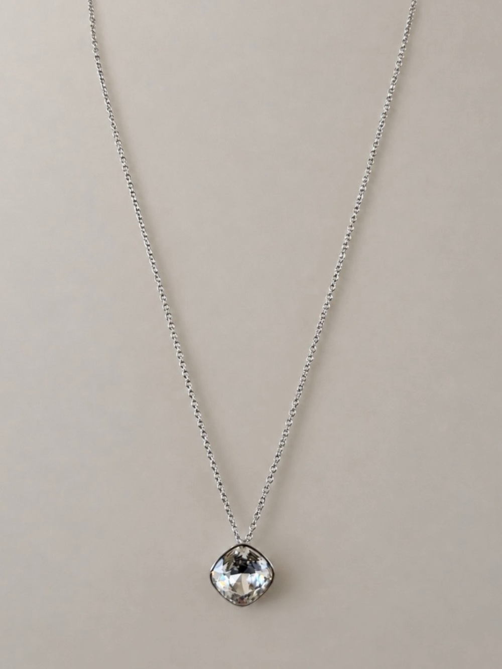 Swarovski Cushion Cut Crystal Pendant Necklace